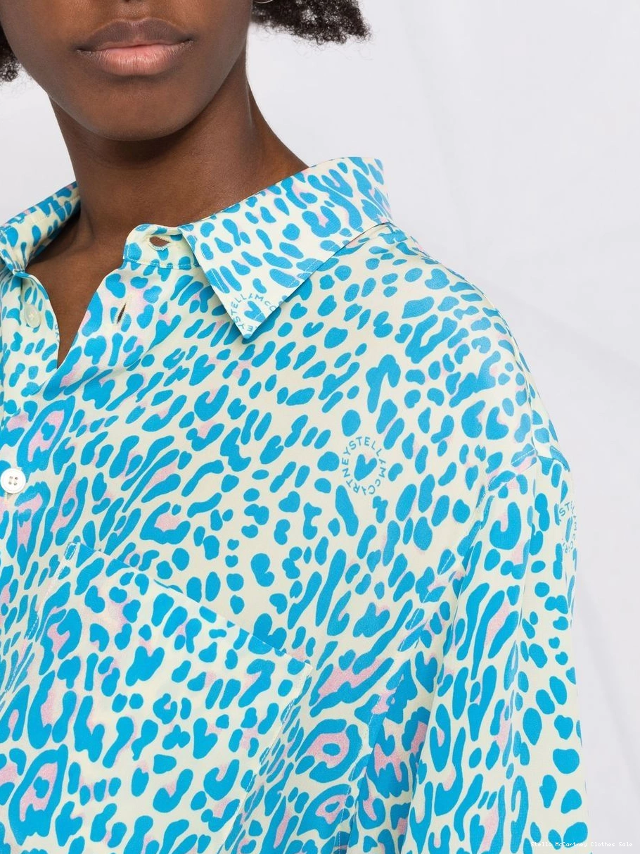 Affordable short-sleeve Stella McCartney Women shirt print leopard 0805